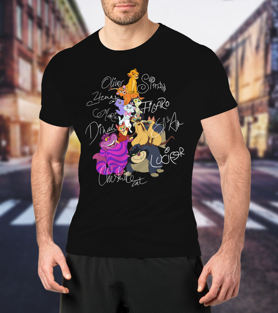 Oliver Simba Marie Figaro Cheshire Cat Yzma Dinah Lucifer Si And Am T-Shirt