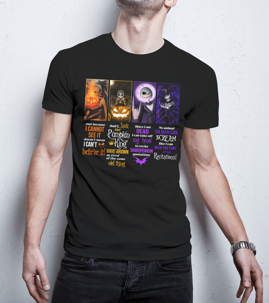 Jack Skellington The Pumpkin King Reciting Shakespearean Quotations T-Shirt