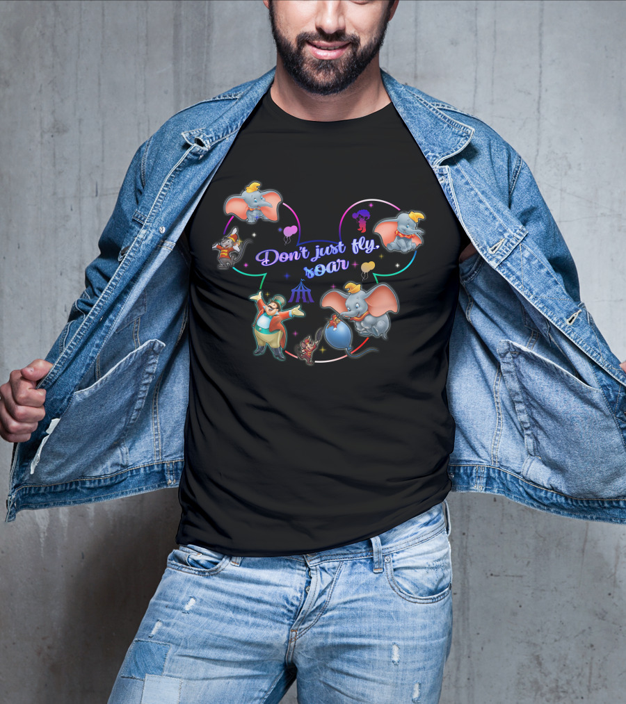 Dumbo Don't Just Fly Soar Mickey Ears Disney Concept T-Shirt