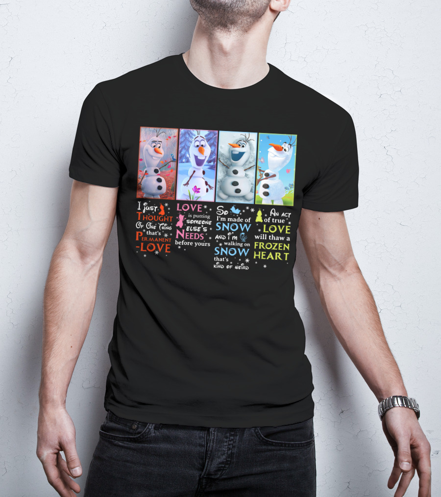 Olaf Permanent Love Frozen Heart Snow T-Shirt