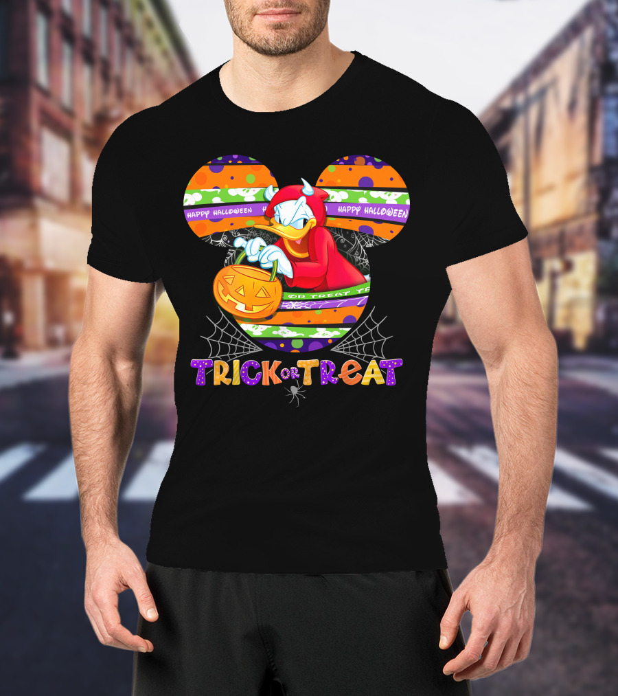 Donald-D Trick Or Treat Happy Halloween Mickey Ears T-Shirt