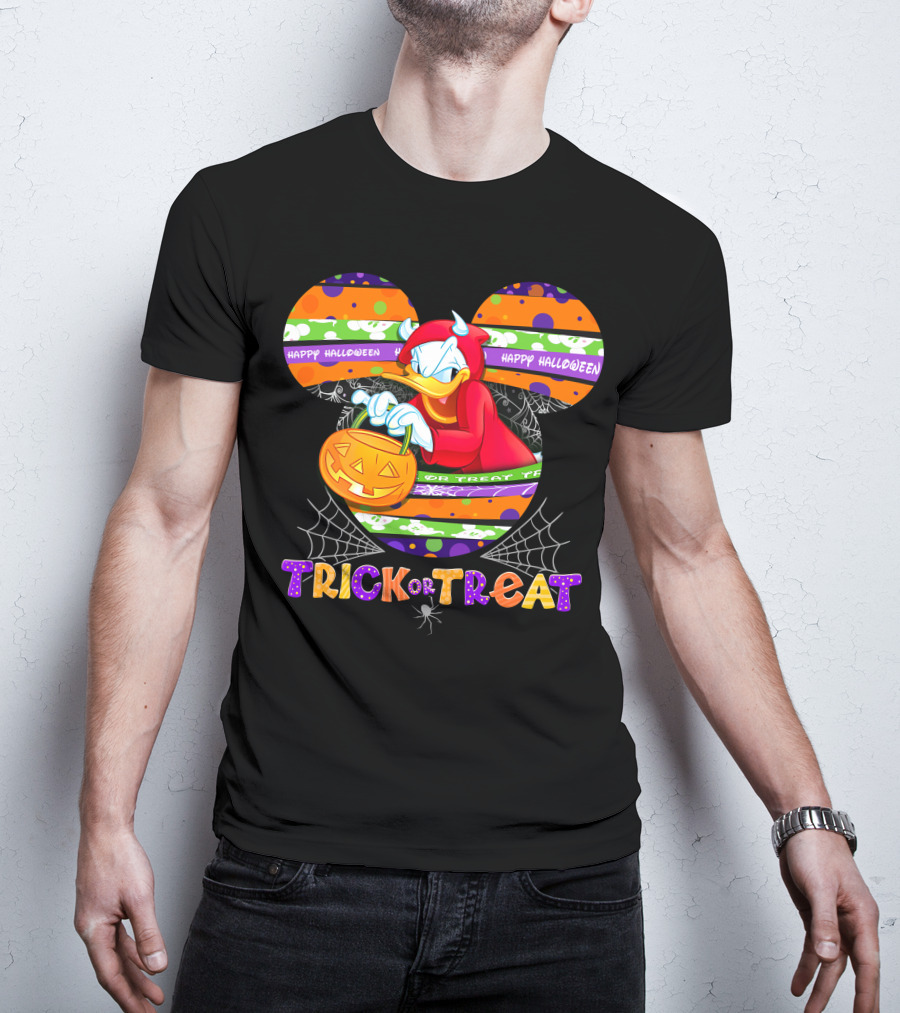 Donald-D Trick Or Treat Happy Halloween Mickey Ears T-Shirt