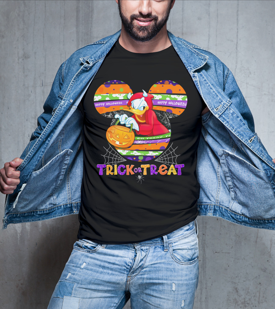 Donald-D Trick Or Treat Happy Halloween Mickey Ears T-Shirt