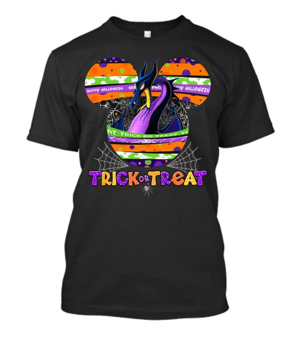 Happy Halloween Trick Or Treat Dragon Mickey Mouse Ears T-Shirt