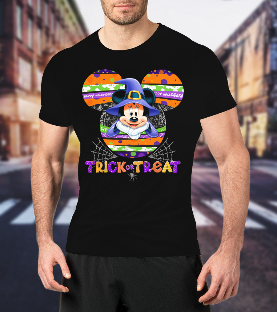 Minnie Mouse Trick Or Treat Happy Halloween T-Shirt