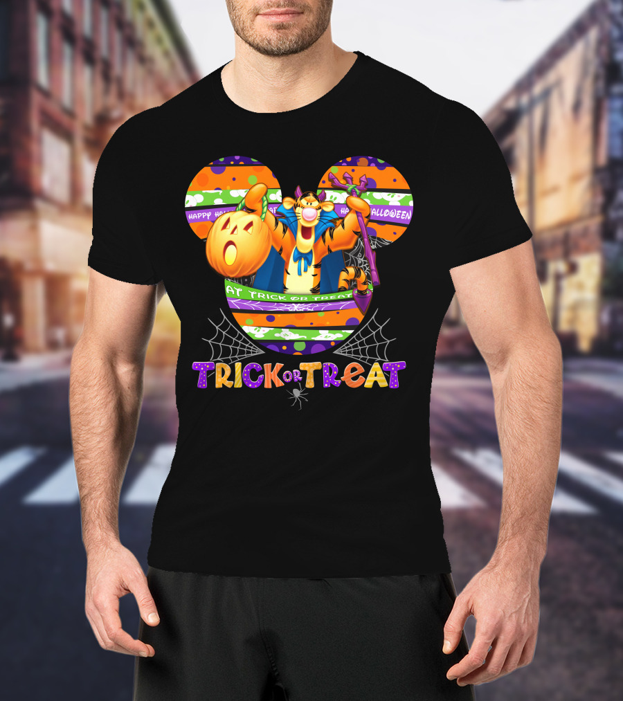 Tigger Trick Or Treat Halloween Mickey Ears T-Shirt