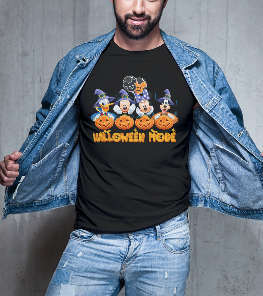 Mickey & Friends Halloween Mode With Pumpkins And Witch Hats T-Shirt