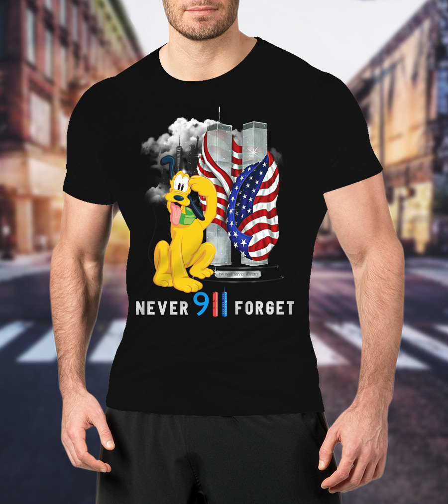 Never 9 11 Forget Pluto Twin Towers Memorial Tribute T-Shirt