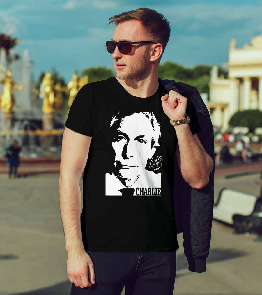 Charlie Thanks For Mermories Black And White T-Shirt
