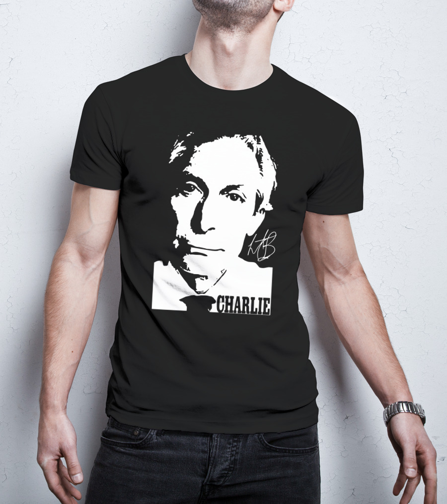 Charlie Thanks For Mermories Black And White T-Shirt