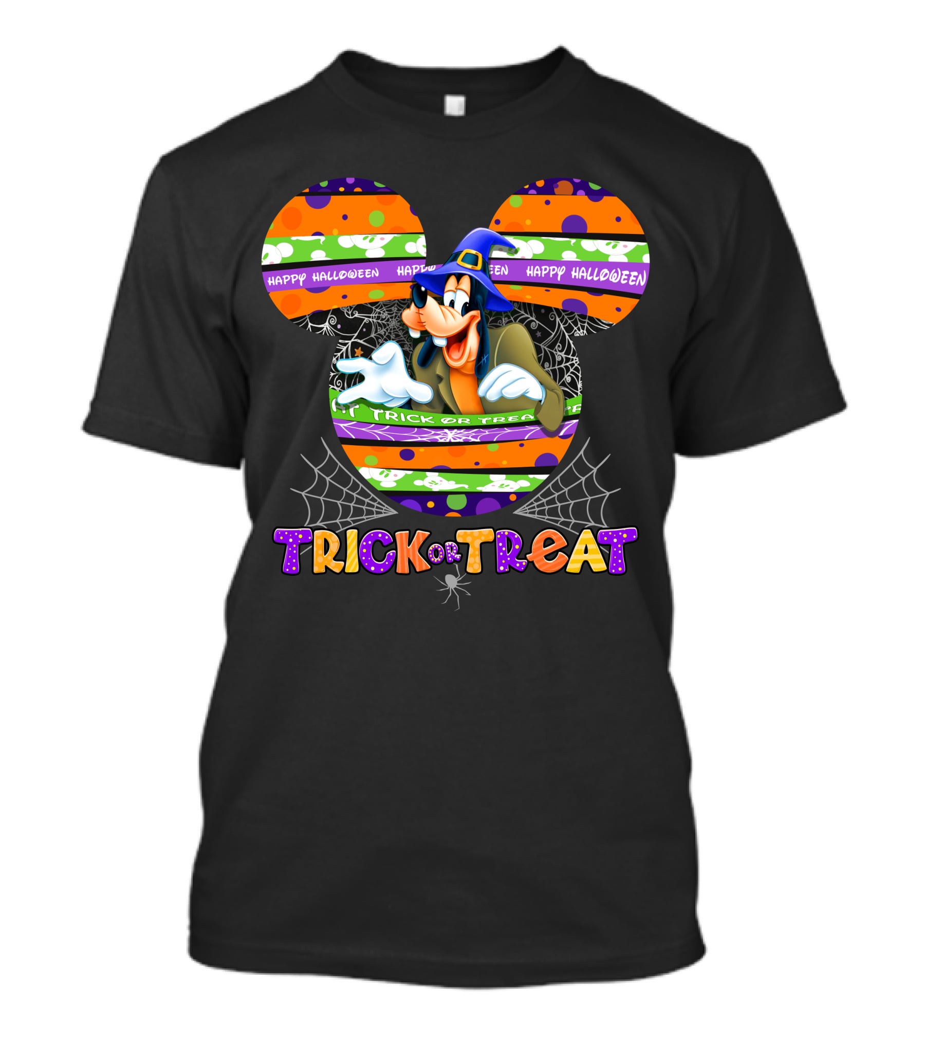 Happy Halloween Goofy Trick Or Treat Mickey Ears T-Shirt
