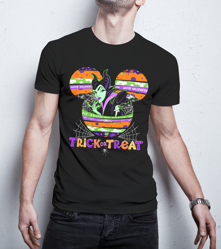 Maleficent Trick Or Treat Halloween Mickey Mouse T-Shirt