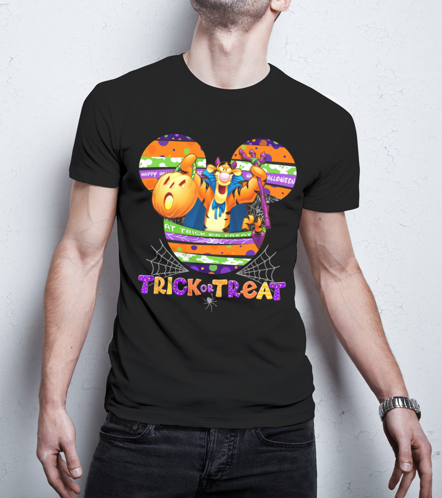 Tigger Trick Or Treat Happy Halloween Mickey Ears T-Shirt