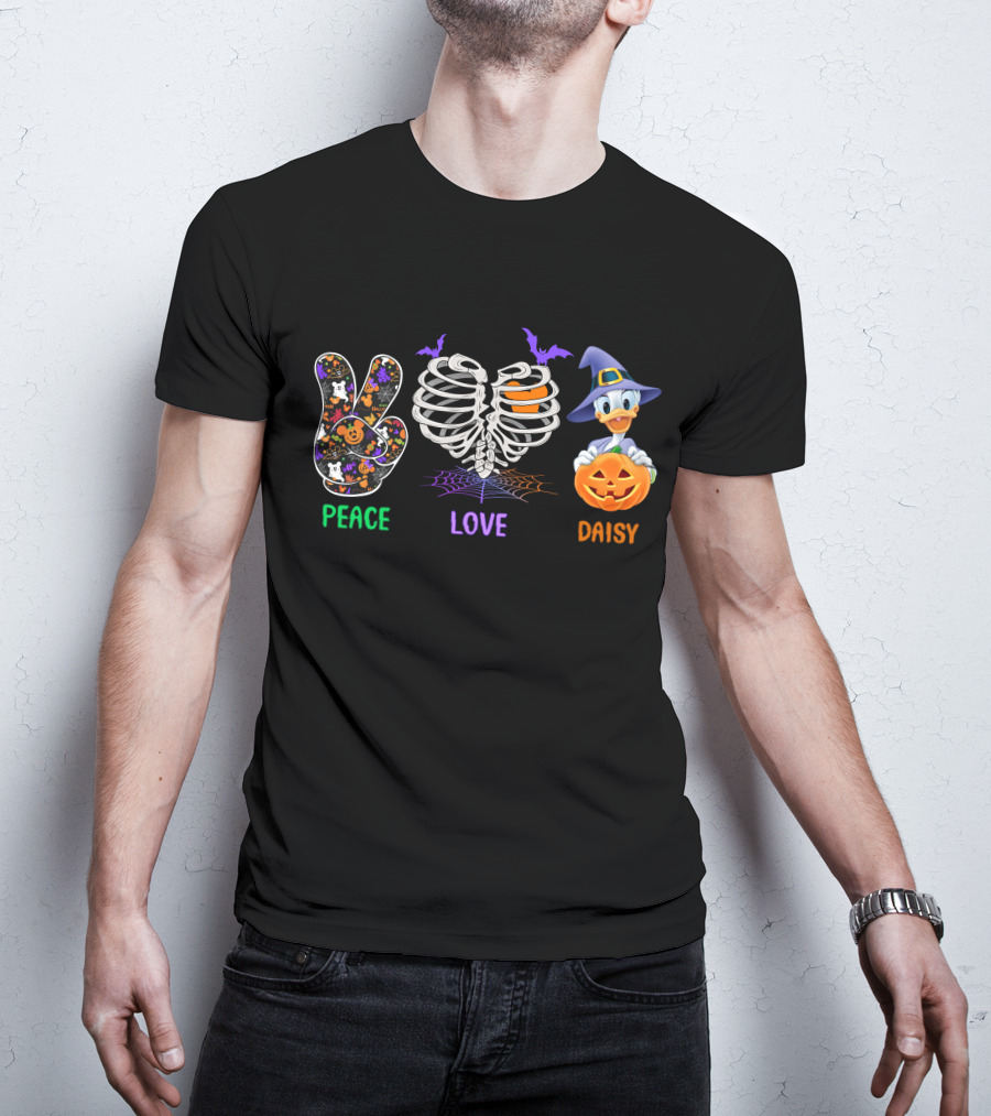 Peace Love Daisy Halloween Icons T-Shirt