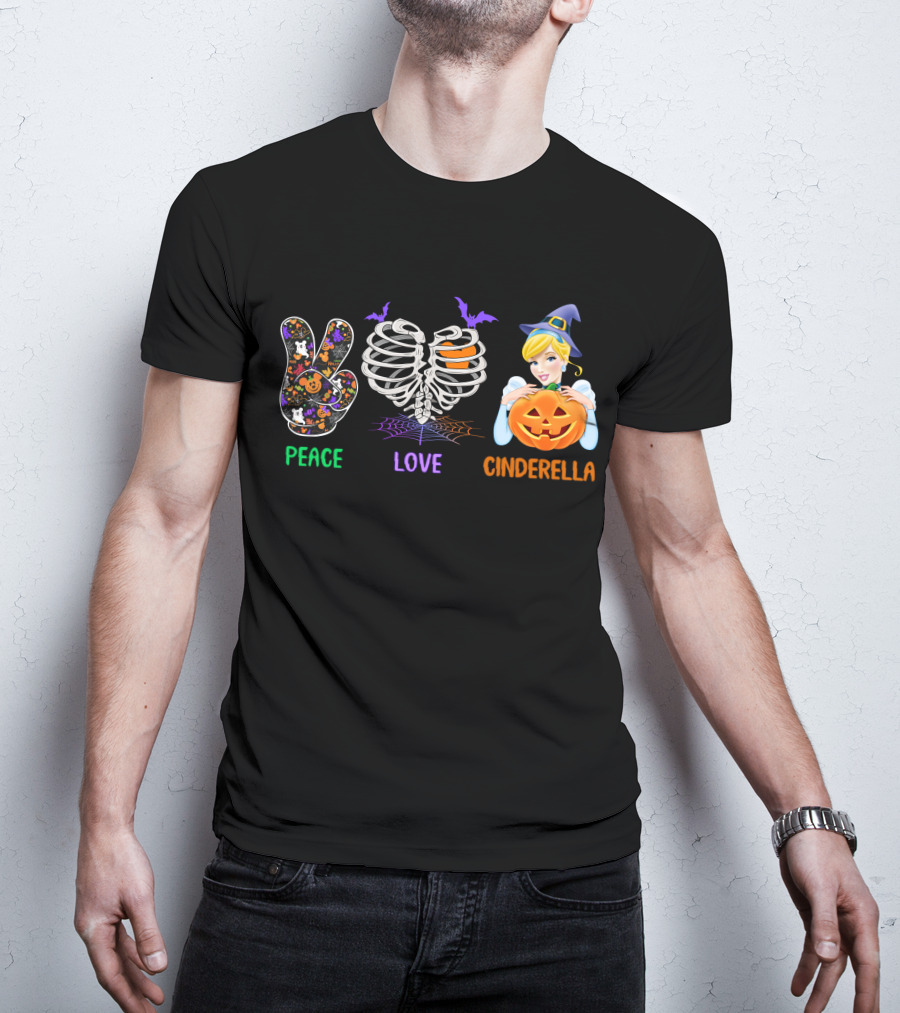 Peace Love Cinderella Halloween Pumpkin T-Shirt