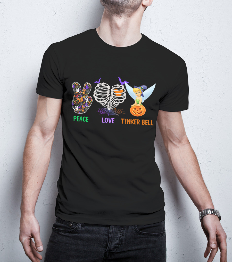Peace Love Tinker Bell Halloween Theme T-Shirt