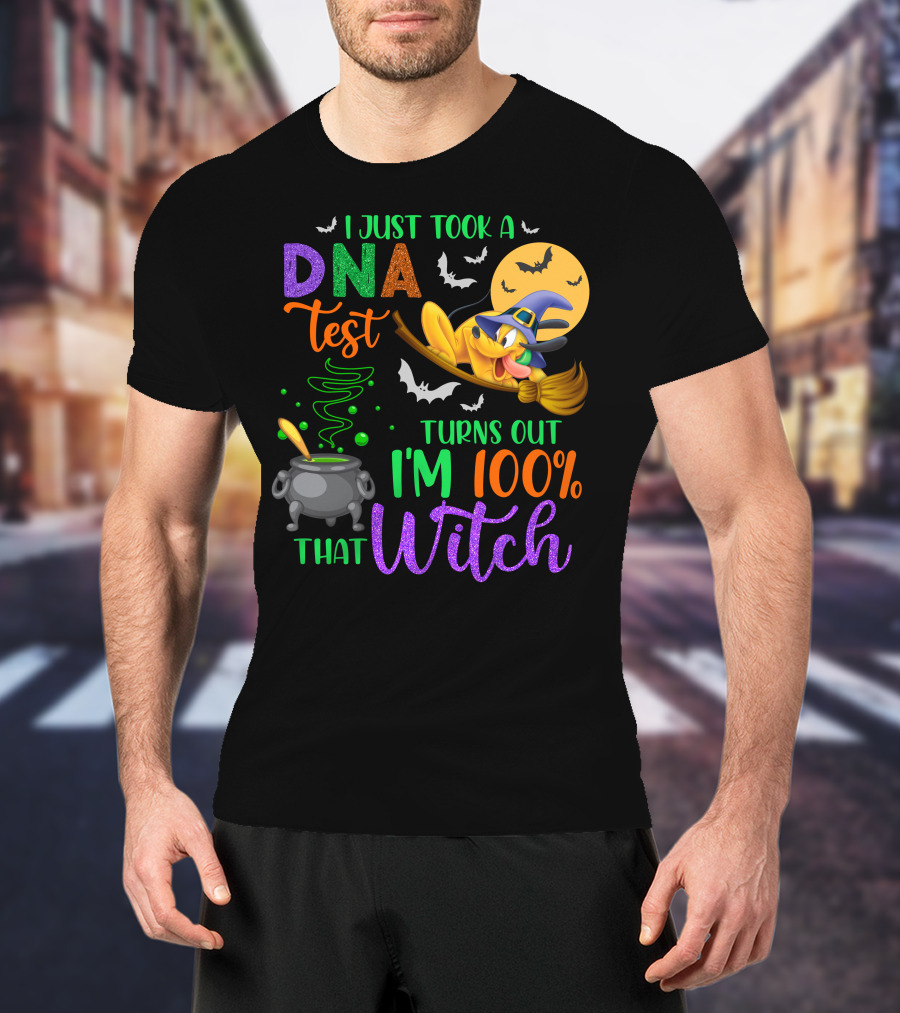 I Just Took A Dna Test Turns Out I'm 100% That Witch Halloween Bats Cauldron Pluto-D T-Shirt