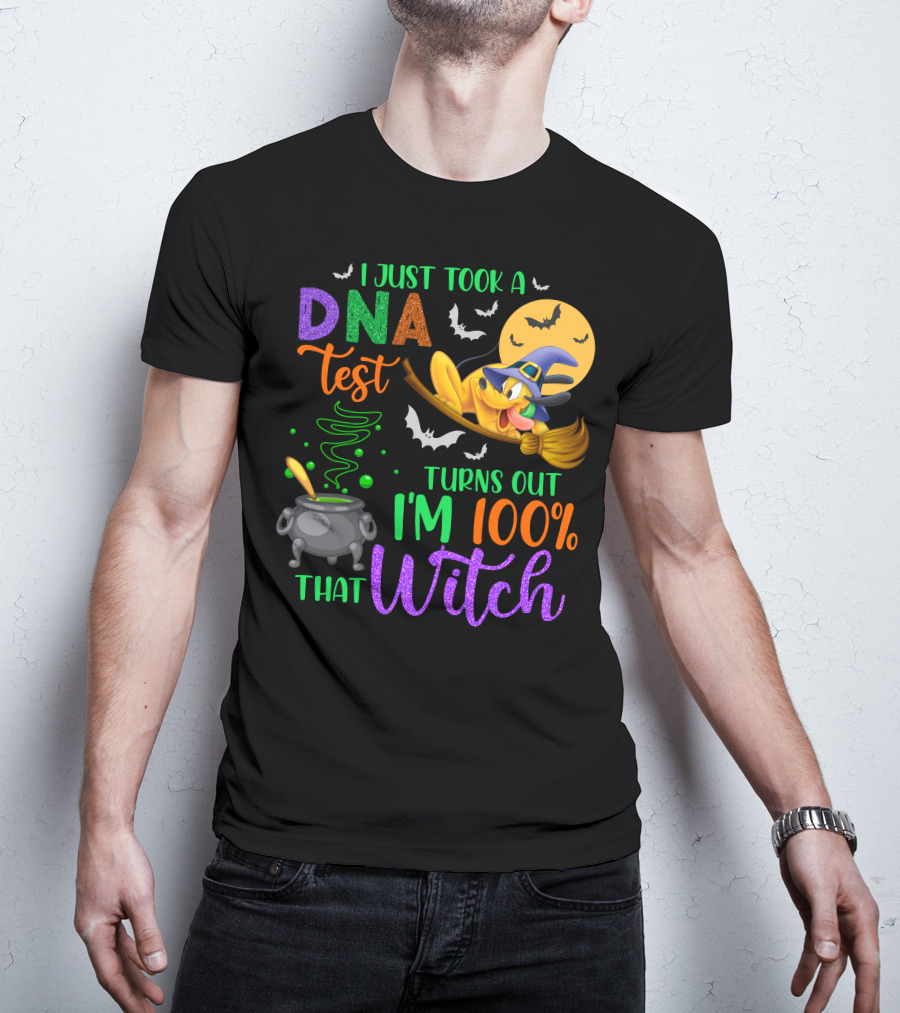 I Just Took A Dna Test Turns Out I'm 100% That Witch Halloween Bats Cauldron Pluto-D T-Shirt