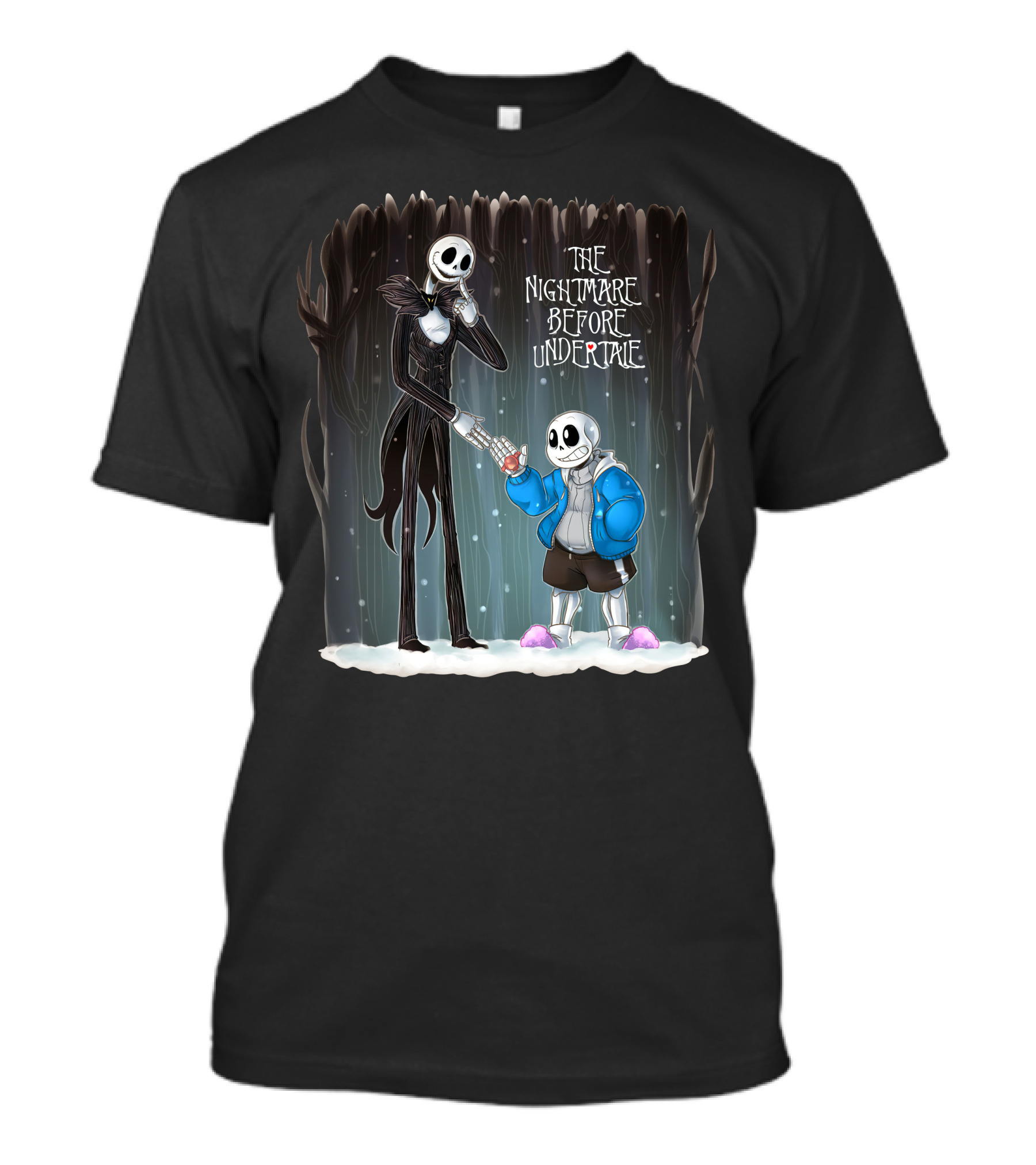 The Nightmare Before Undertale Skeleton Characters Collaboration T-Shirt