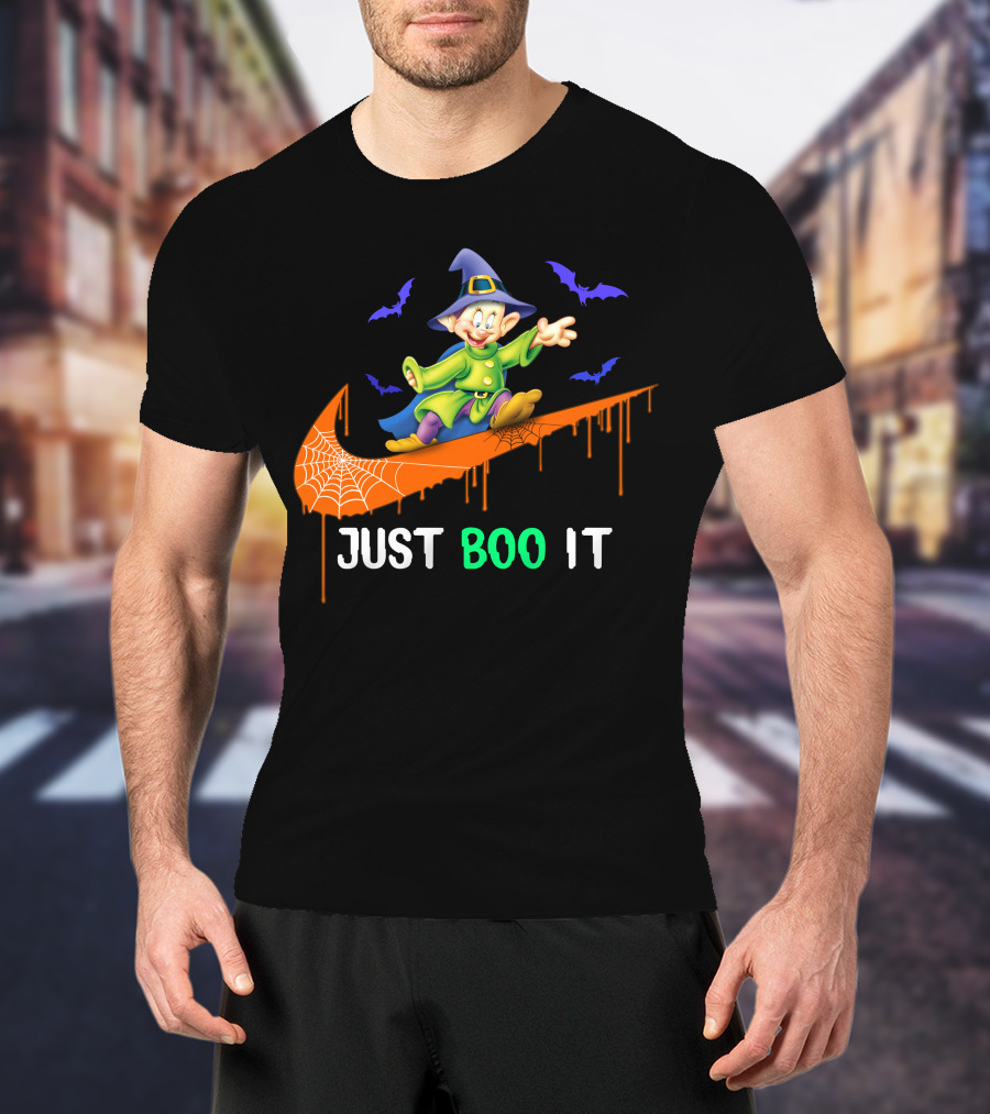 Just Boo It Dopey Halloween Bats Nike Swoosh T-Shirt