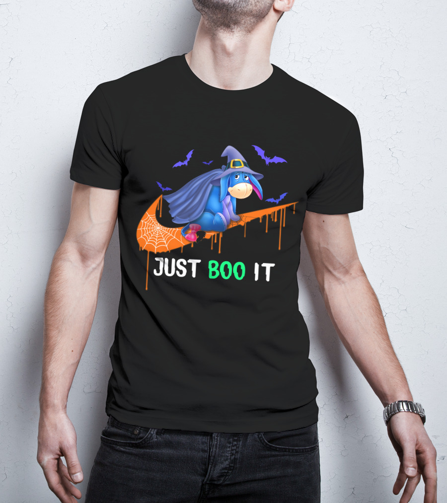 Just Boo It Eeyore Nike Witch Halloween Bats Cobweb T-Shirt