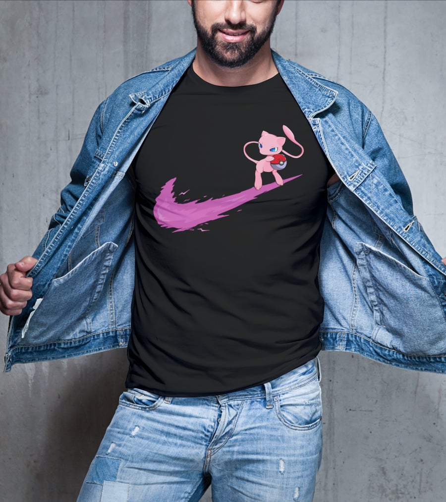 Mew Pokemon Nike Swoosh Pokeball Crossover T-Shirt