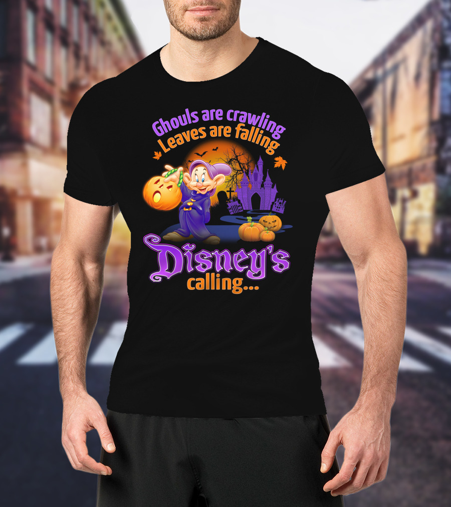 Ghouls Are Crawling Leaves Are Falling Disney's Calling Dopey Halloween T-Shirt