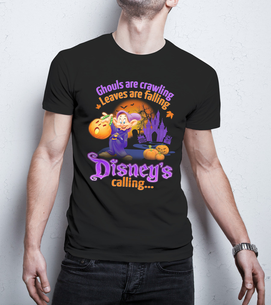 Ghouls Are Crawling Leaves Are Falling Disney's Calling Dopey Halloween T-Shirt