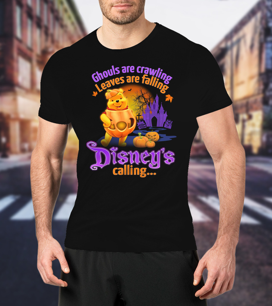 Ghouls Are Crawling Leaves Are Falling Disney's Calling Winnie The Pooh Halloween T-Shirt