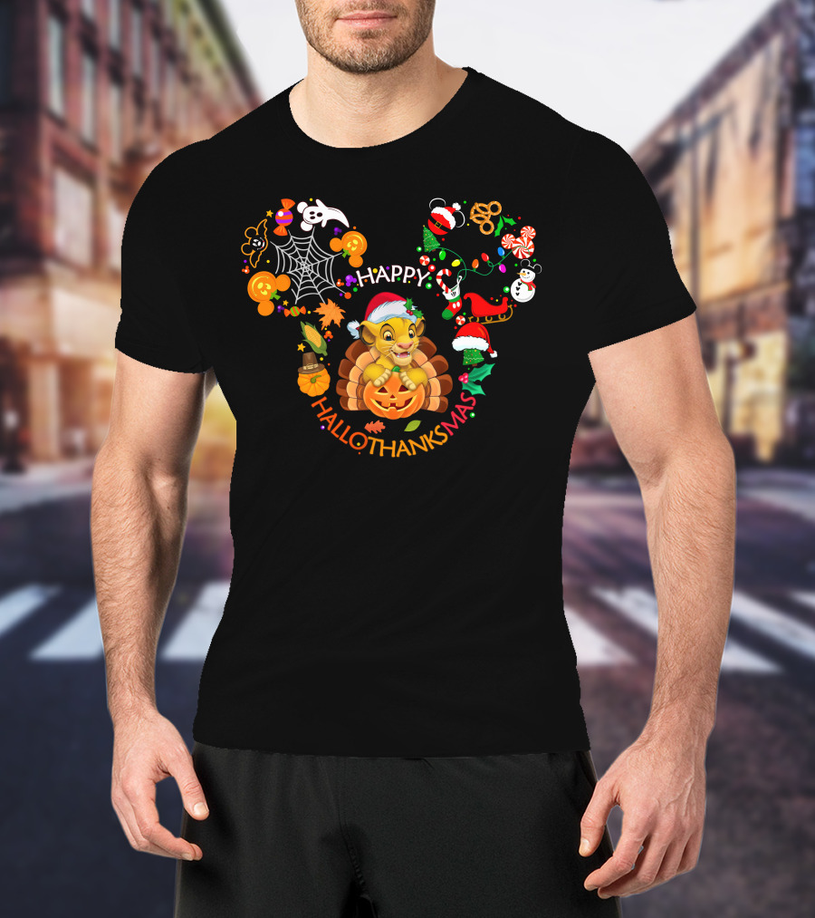Happy Hallothanksmas Simba Pumpkin T-Shirt