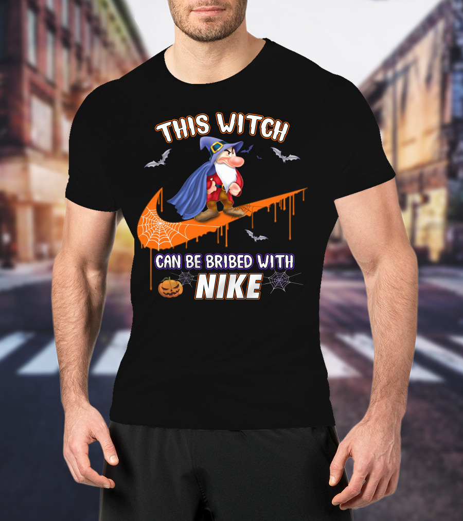 This Witch Can Be Bribed With Nike Wizard Pumpkin Bat Halloween T-Shirt