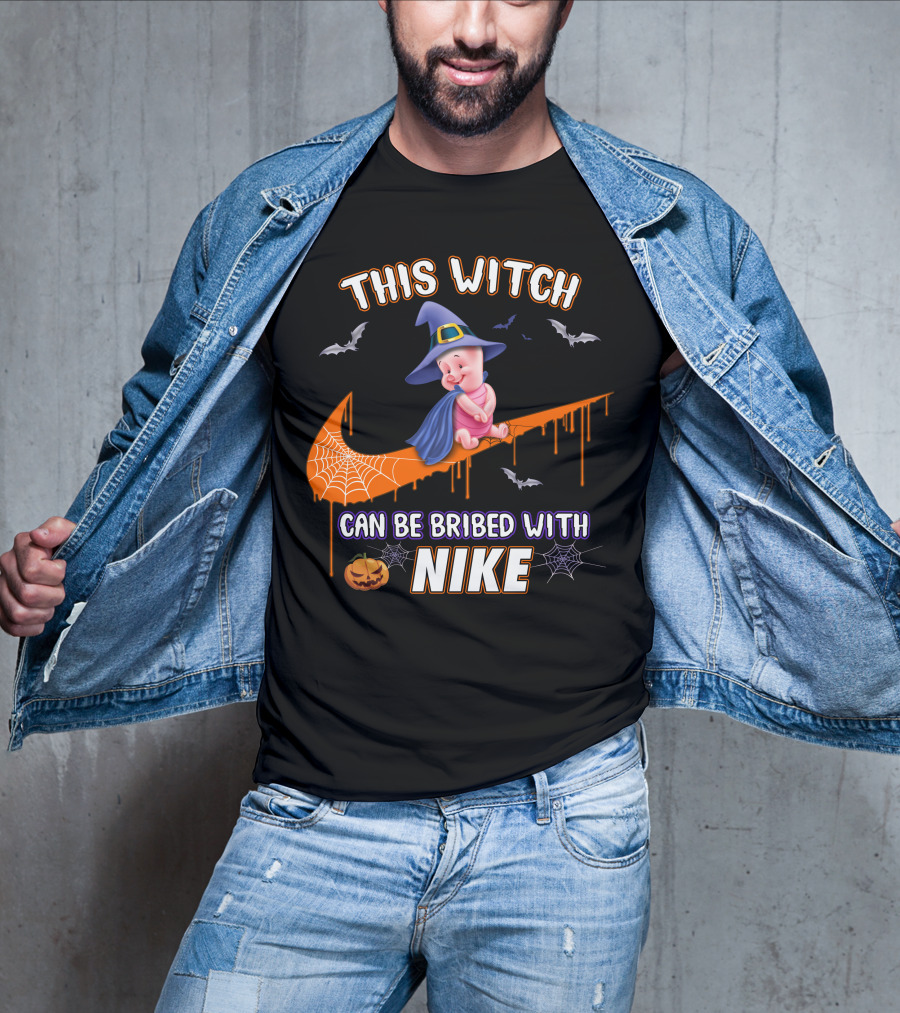 This Witch Can Be Bribed With Nike Piglet Halloween Theme T-Shirt