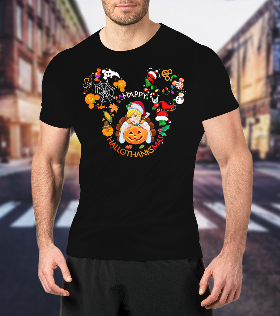Happy Hallothanksmas Cinderella Holiday Mashup T-Shirt