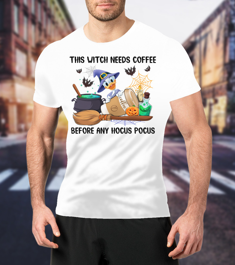 This Witch Needs Coffee Before Any Hocus Pocus Daisy T-Shirt