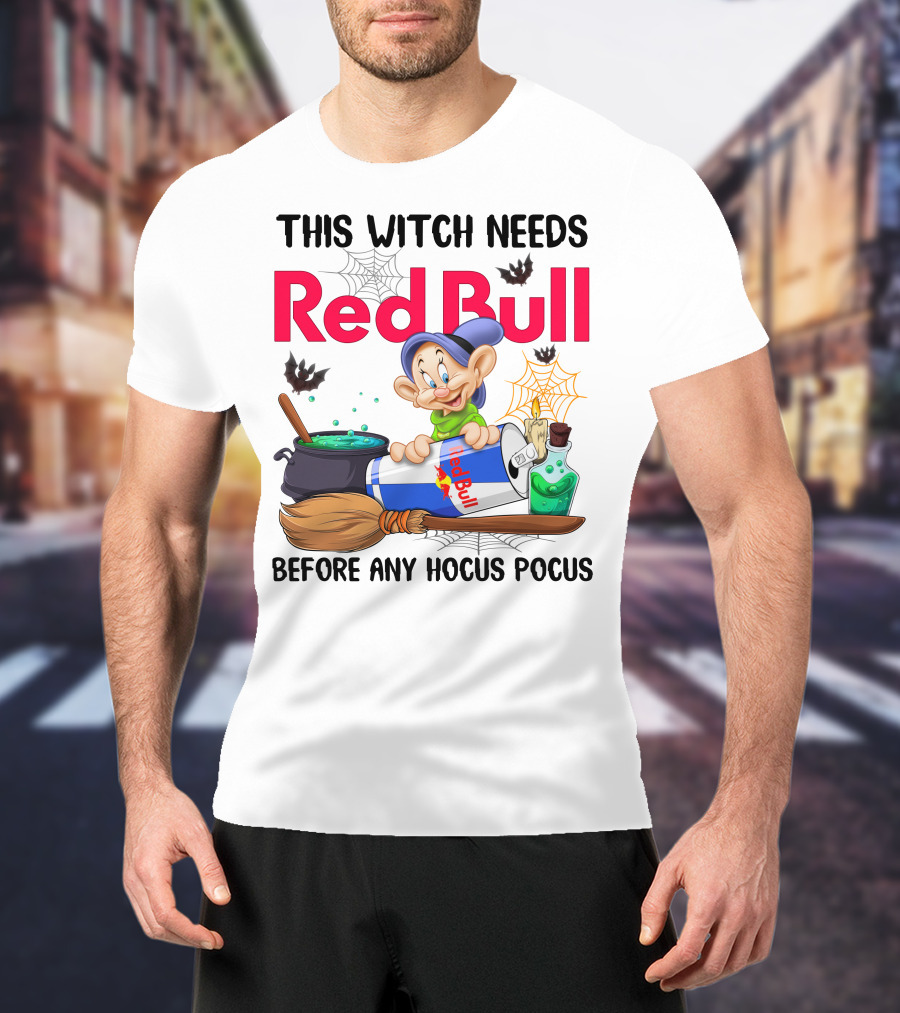 This Witch Needs Red Bull Before Any Hocus Pocus Dopey T-Shirt