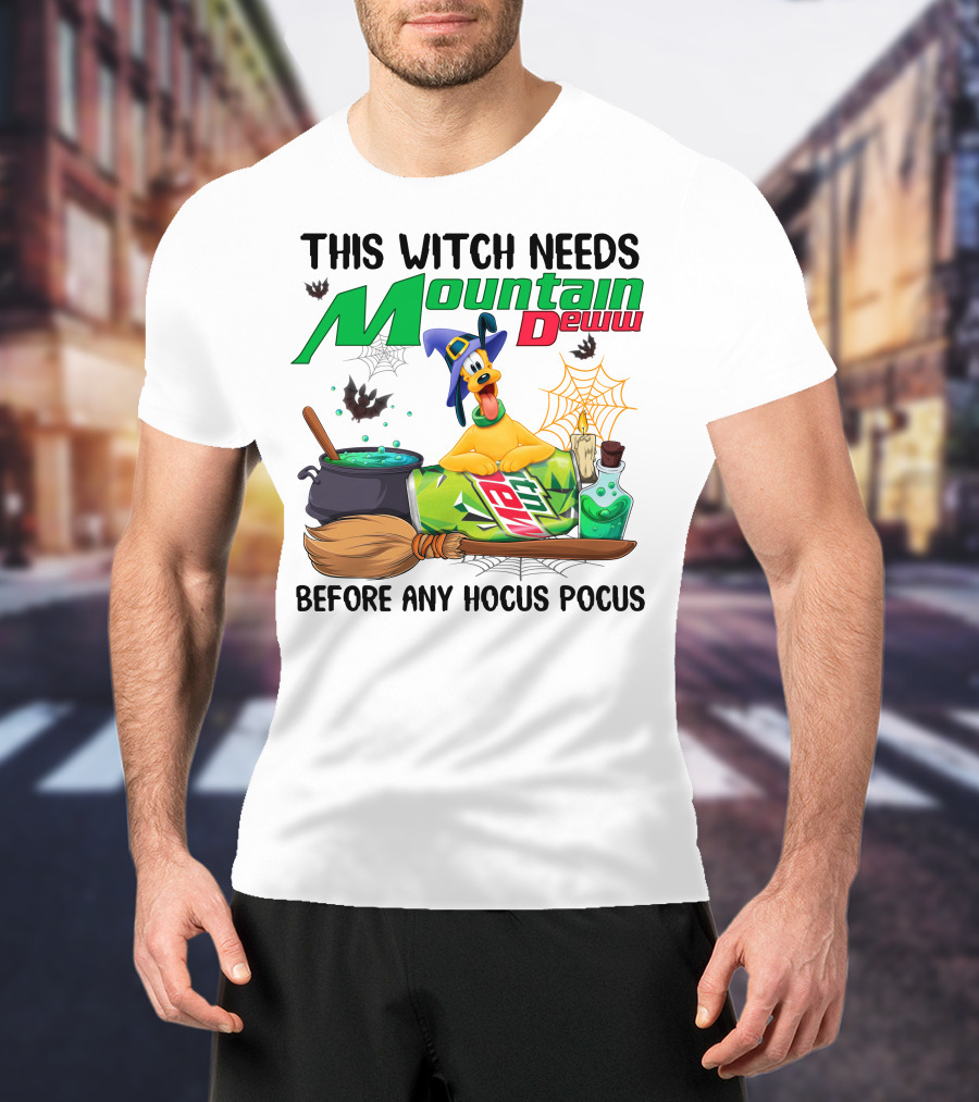 This Witch Needs Mountain Dew Pluto Before Any Hocus Pocus T-Shirt