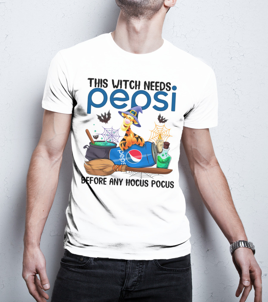 This Witch Needs Pepsi Before Any Hocus Pocus Tigger T-Shirt