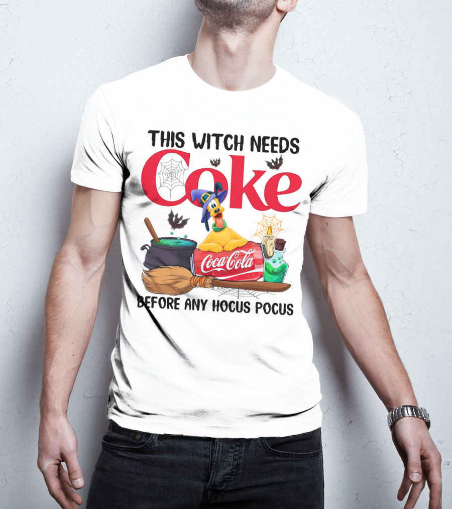 This Witch Needs Coke Pluto Coca-Cola Halloween Theme Before Any Hocus Pocus T-Shirt