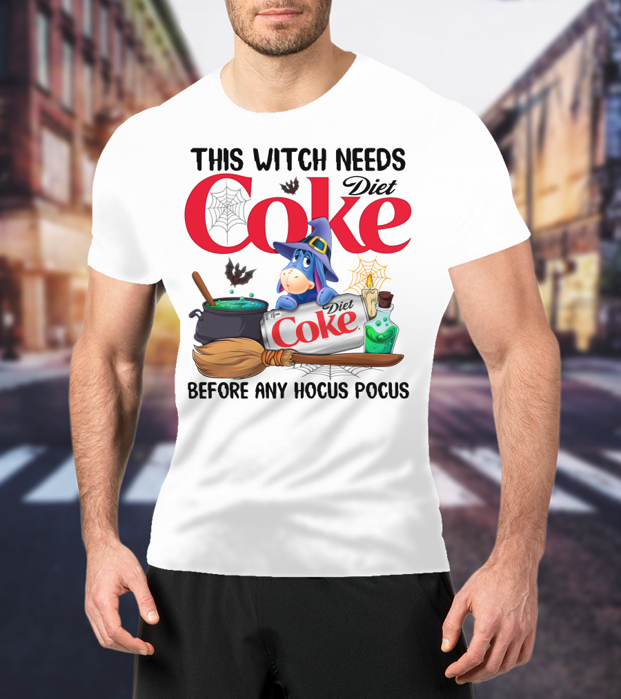 This Witch Needs Diet Coke Eeyore Before Any Hocus Pocus T-Shirt