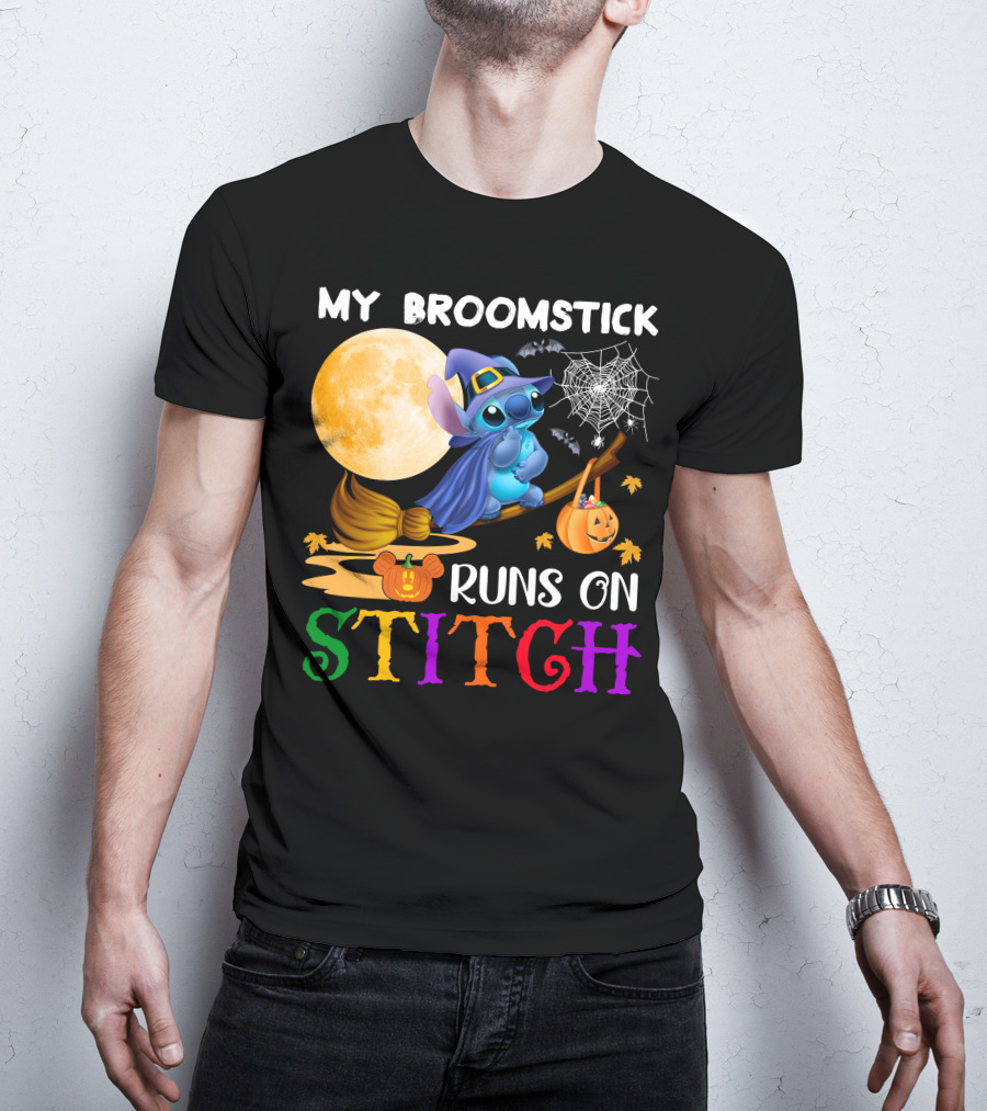 My Broomstick Runs On Stitch T-Shirt