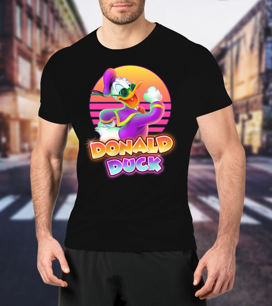 Donald Duck Retro Neon Style T-Shirt