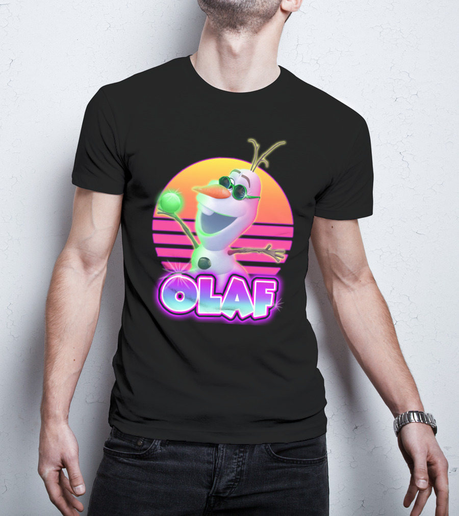 Olaf Neon Sunglasses Retro Sunset 80S Style T-Shirt