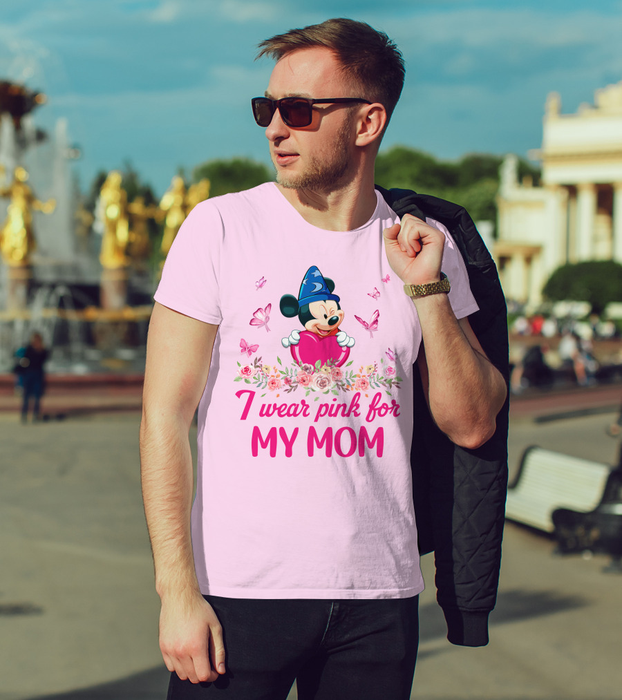 I Wear Pink For My Mom Mickey Fantasia T-Shirt