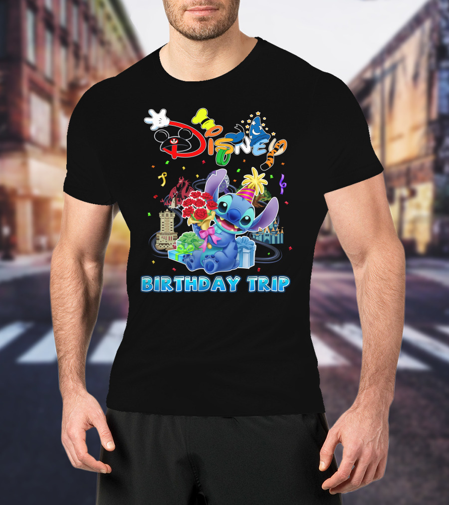 Disney Birthday Trip Stitch Celebration T-Shirt