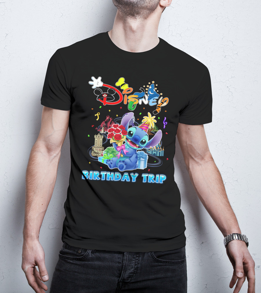 Disney Birthday Trip Stitch Celebration T-Shirt