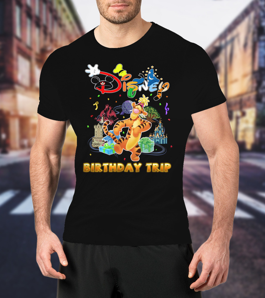 Disney Tigger Birthday Trip Celebration Mickey Ears Epcot Castle Gifts T-Shirt