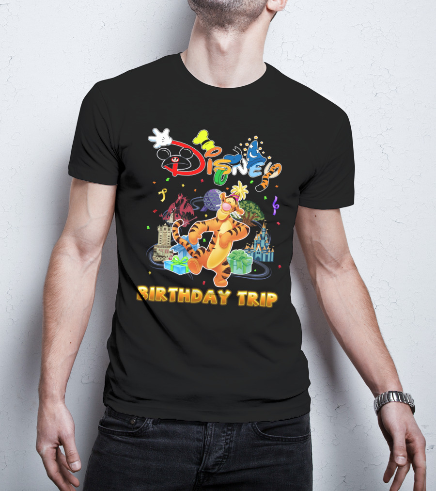 Disney Tigger Birthday Trip Celebration Mickey Ears Epcot Castle Gifts T-Shirt