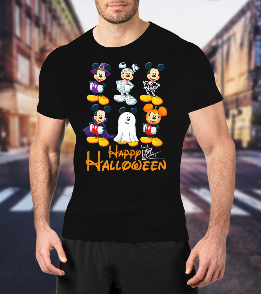 Happy Halloween Mickey Mouse Costumes Collection T-Shirt