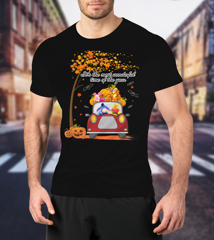 It's The Most Wonderful Time Of The Year Halloween Pumpkin Car With Characters T-Shirt