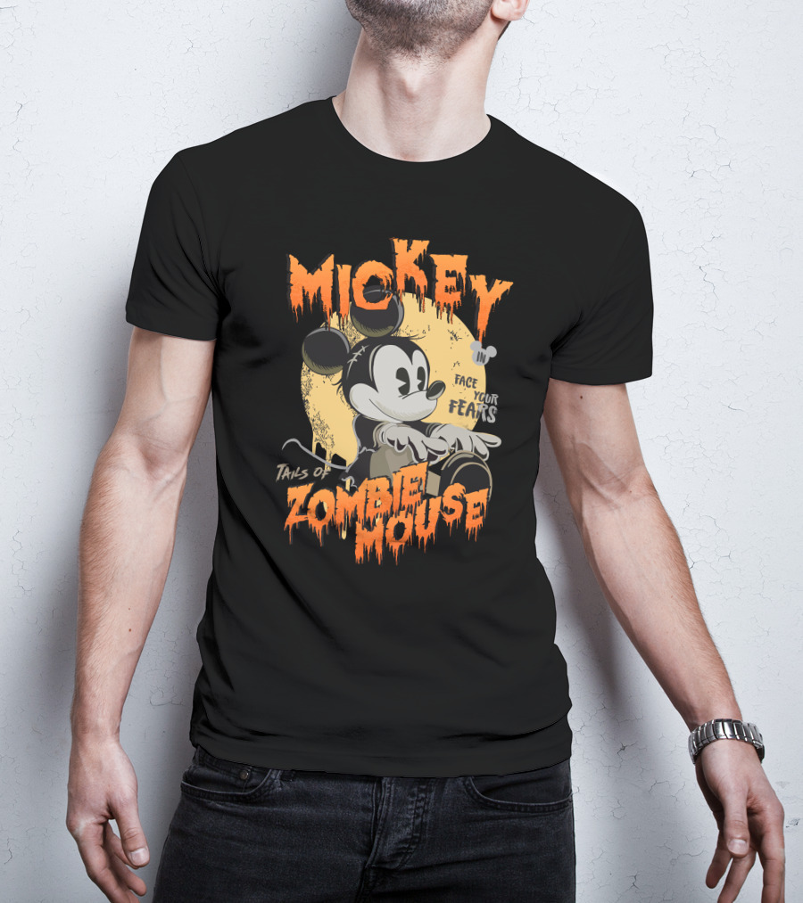 Mickey Tails Of Zombie Mouse Face Your Fears T-Shirt